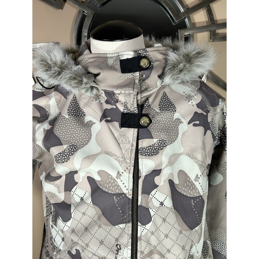 TRIPLE NICKEL 555 Gray Warm SOFT SHELL CAMO SKI JACKET Snowboard Coat Women's M - Picture 3 of 11